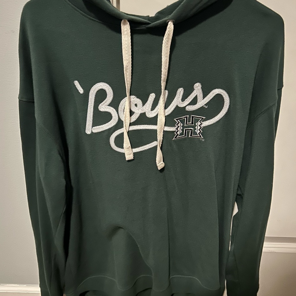 Green Hoodie with White 'Bows' Logo